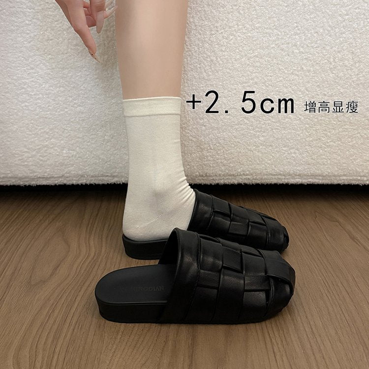 Damen modische Slipper mit geflochtenem Design und rutschfester Sohle EB