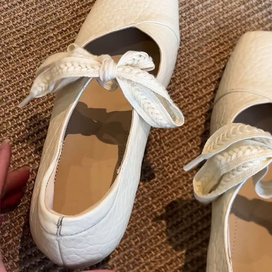 Damen Ballerina-Schuhe mit dekorativem Schleifenakzent und bequemer Fußbettgestaltung EB