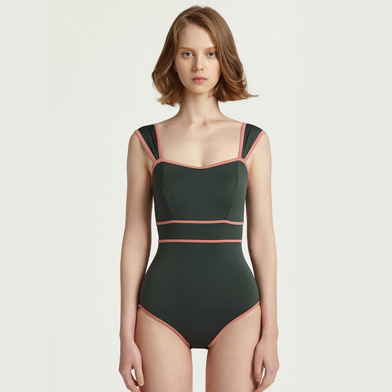 Damen Einteiliger Badeanzug mit innovativem Trägerdesign EB