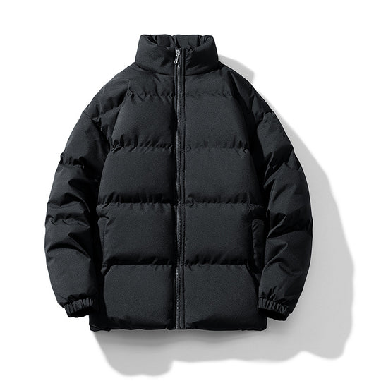Herren voluminöse Isolationsjacke mit matter Microfaser‑Außenhülle und hohem Stehkragen EB