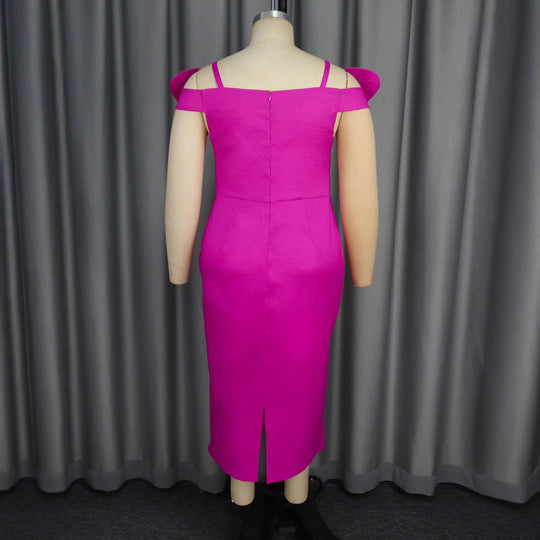 Damen Abendkleid mit auffälligen Rüschen und Glitzer-Details EB