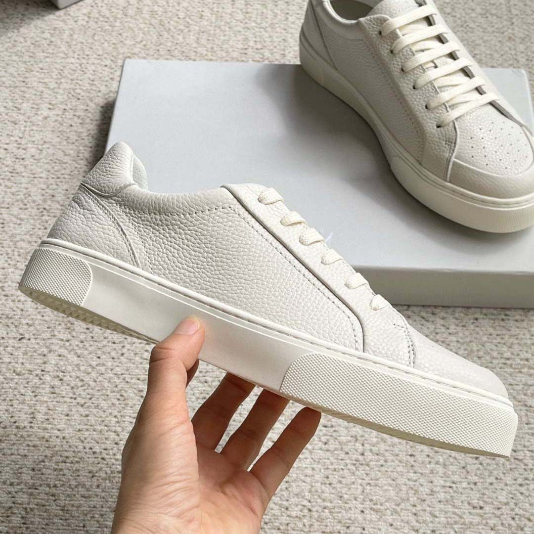 Damen Leder Sneakers mit strukturiertem Obermaterial und rutschfester Sohle EB