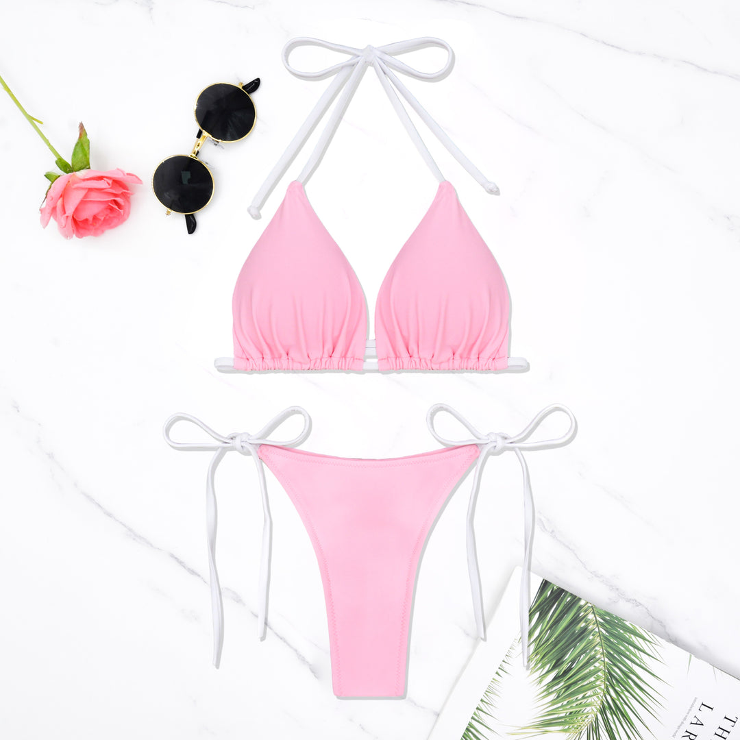 Damen Triangel-Bikini mit verstellbaren Bindebändern EB
