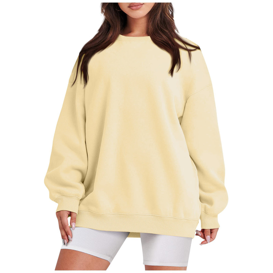 Damen nan Longline-College-Sweatshirt mit geripptem Saum, Raglanärmeln und angerauter Innenseite EB