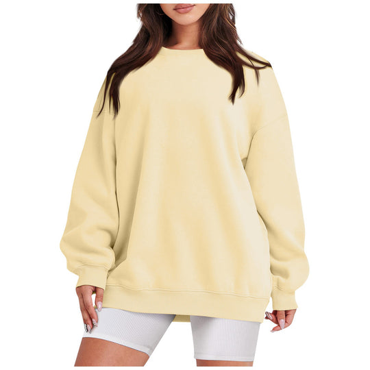 Damen nan Longline-College-Sweatshirt mit geripptem Saum, Raglanärmeln und angerauter Innenseite EB