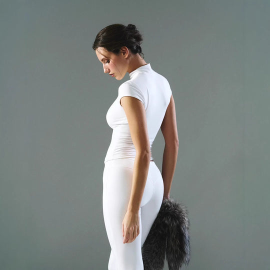 Damen figurbetontes Oberteil mit Choker-Ausschnitt EB