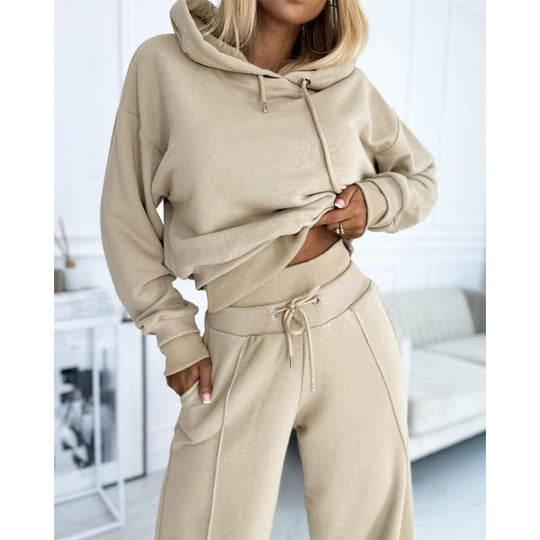 Damen Sportliches Lounge-Set mit weitem Schnitt und Kapuze EB