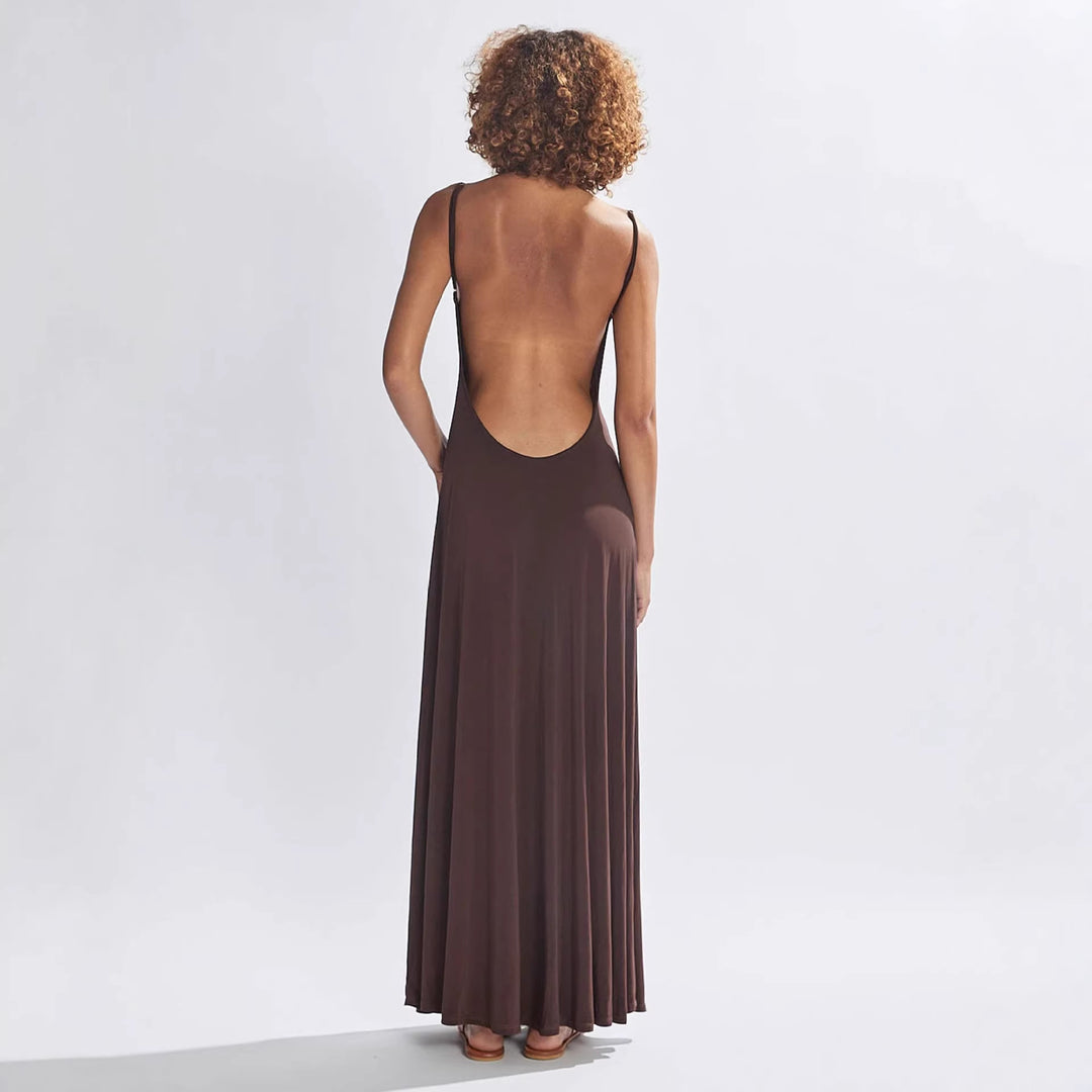 Damen Lange Maxikleid mit aufregendem Cut-Out-Design und weichem Stoff EB