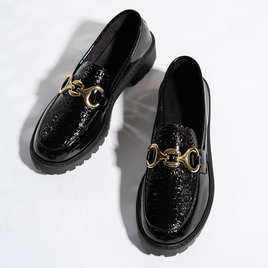 Damen Modische Loafers im Biker-Stil EB