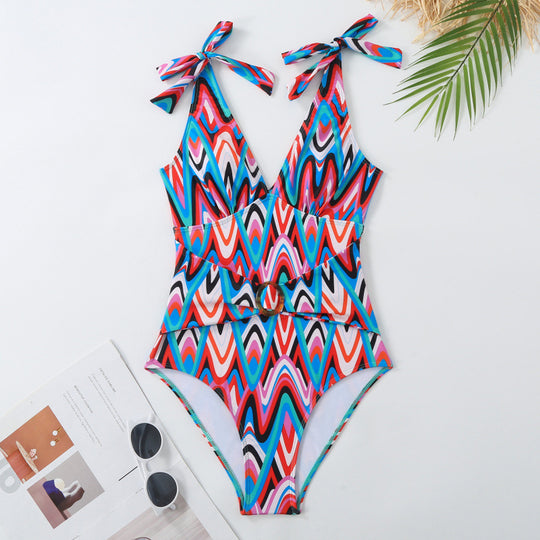 Damen Bikini-Set mit trendigem Wickelrock und knotendem Oberteil EB