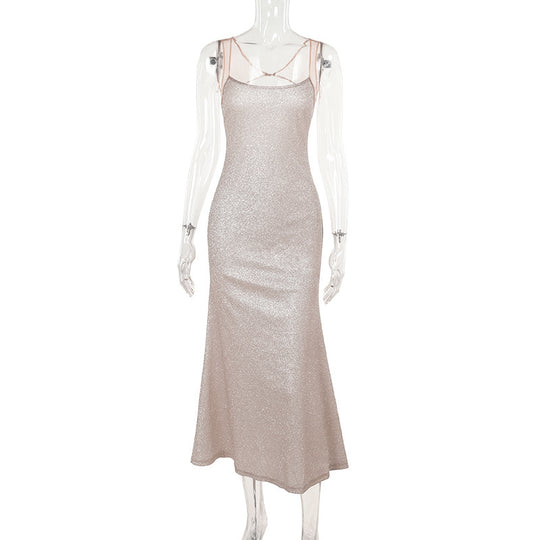 Damen Glitzerndes Maxikleid mit glamourösem Schnitt EB