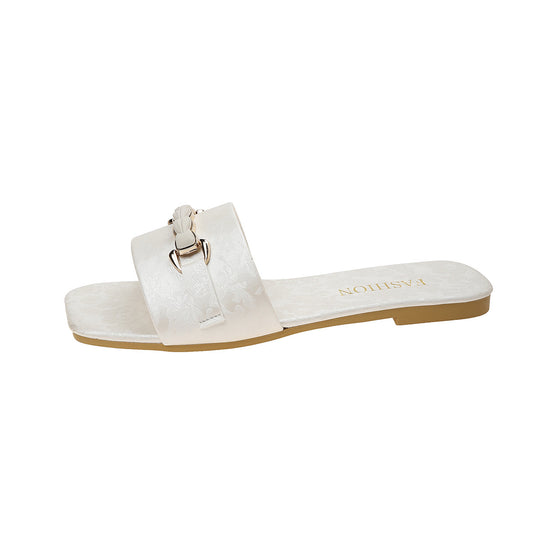 Damen elegante Slipper mit dekorativer Schnalle EB