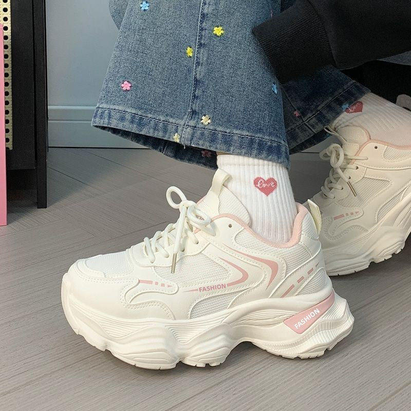 Damen Modische Chunky Sneakers mit dämpfendem Komfort und atmungsaktivem Obermaterial EB