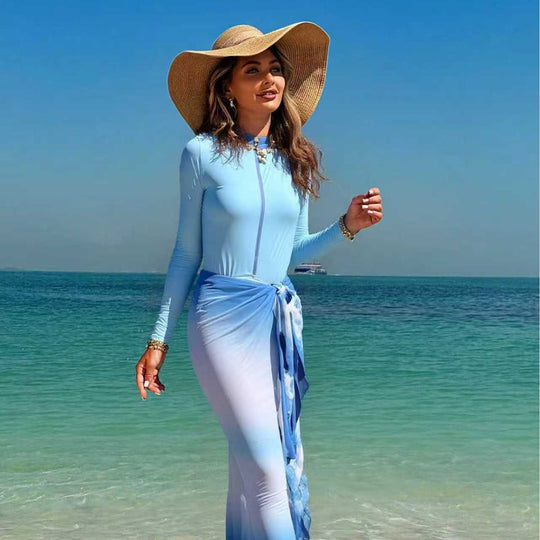 Damen Langärmliger Surfsuit mit Wickelrock EB