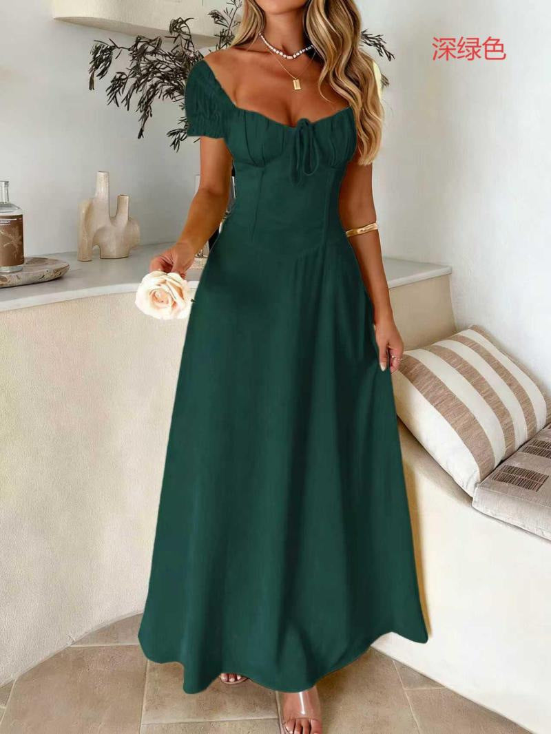 Damen Maxi-Kleid mit charmanten Rüschendetails und schmeichelndem Schnitt EB