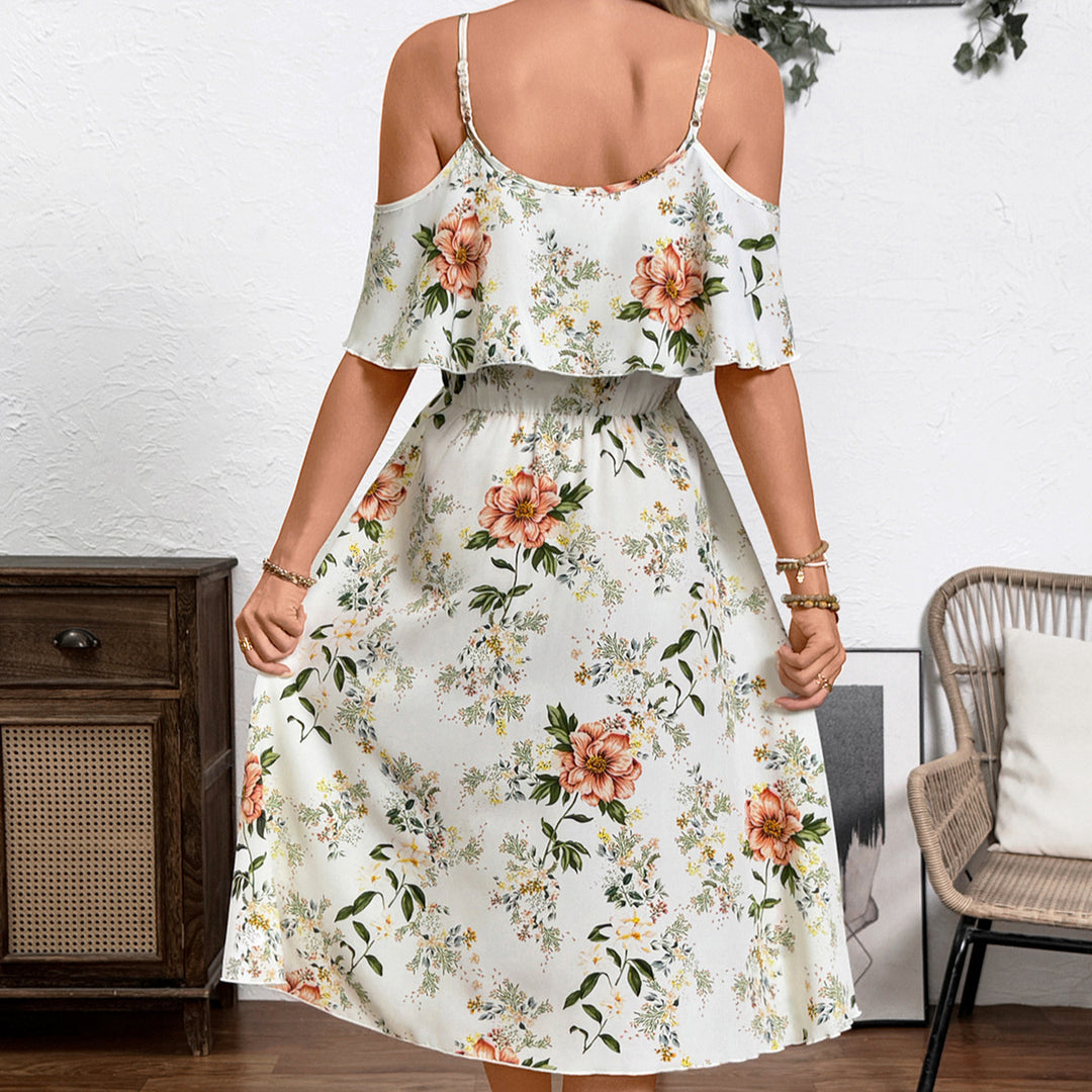 Damen Verspieltes Blumen-Überwurfkleid EB