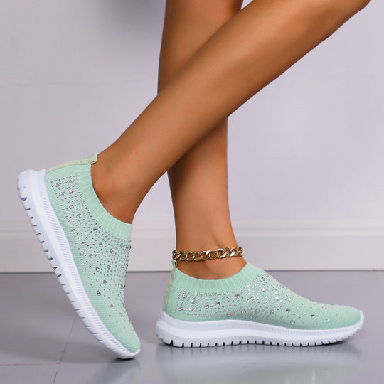 Damen Elegante und glitzernde Slip-On Sneakers EB