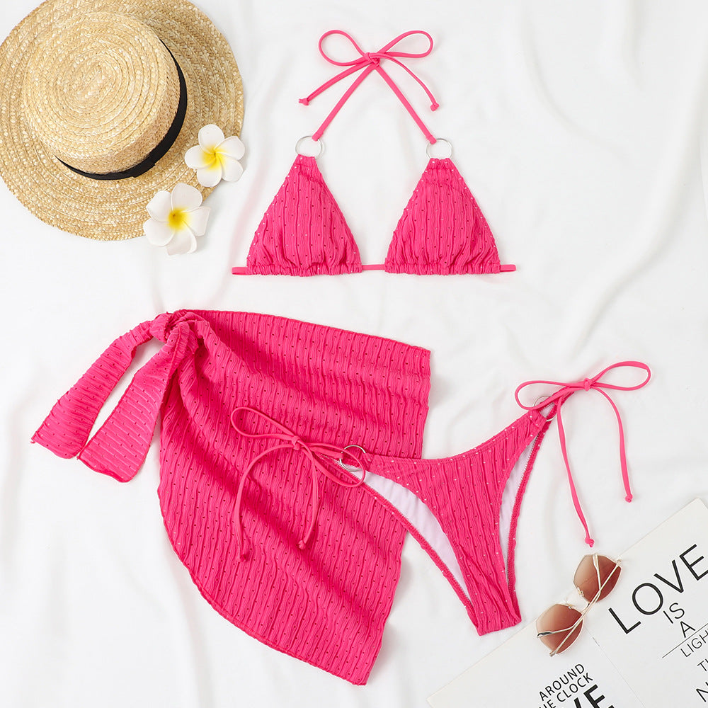Damen Triangel Bikini-Set mit schickem Wickelrock EB