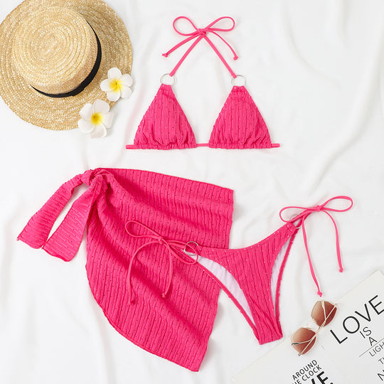 Damen Triangel Bikini-Set mit schickem Wickelrock EB