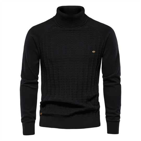 Herren Strickpullover mit modischem Stehkragen und strukturiertem Design EB