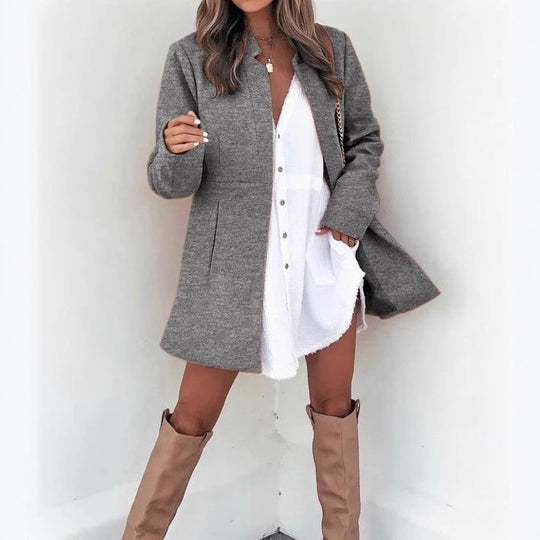 Damen Modische Übergangsjacke mit schlichten Linien und praktischen Taschen EB