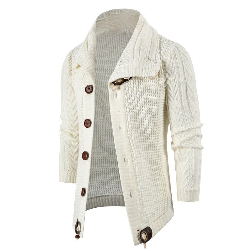Herren Grobstrick Strickjacke mit umschlagbarem Halsausschnitt EB