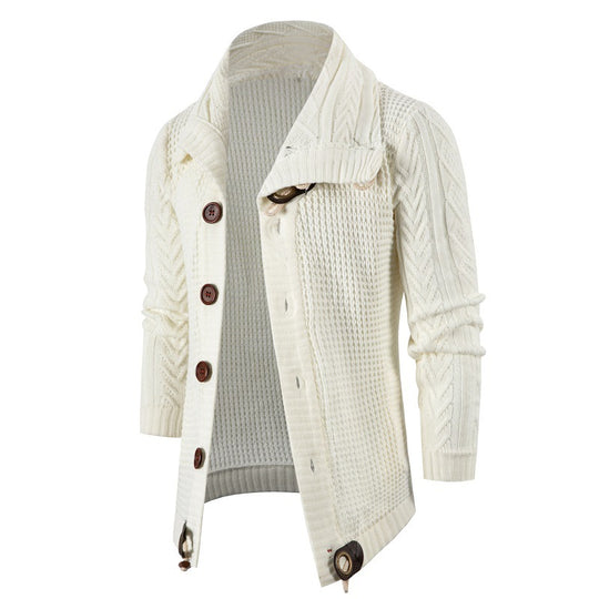 Herren Grobstrick Strickjacke mit umschlagbarem Halsausschnitt EB