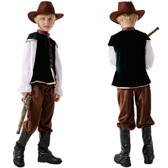 Jungen Wildwest Kostüm mit Hut und Pistole EB
