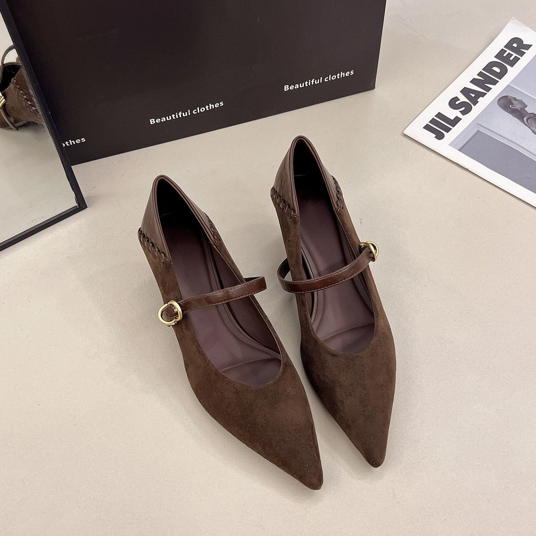 Damen elegante Mary Jane Pumps mit modischer Schnalle EB