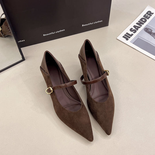 Damen elegante Mary Jane Pumps mit modischer Schnalle EB
