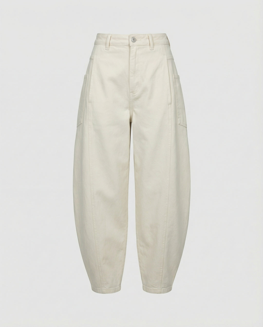 Damen hochtaillierte extraweite Twill-Hose mit großen aufgesetzten Taschen und Kellerfalten EB