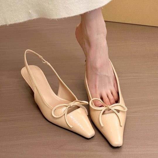 Damen elegante Slingback-Ballerinas mit modischem Schleifendetail und komfortablem Fußbett EB