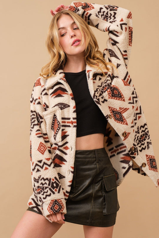 EB | Retro Plüschjacke mit Reverskragen