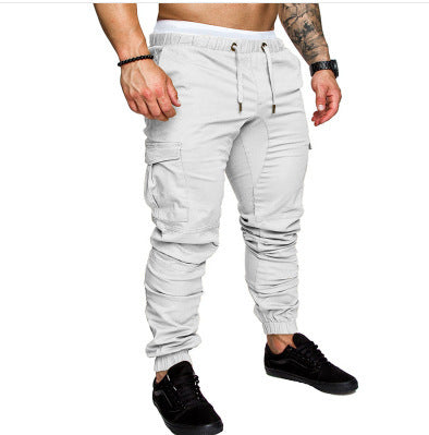 Herren nan taillierter Cargo-Jogger mit elastischem Bund, Kordelzug und aufgesetzten Taschen EB
