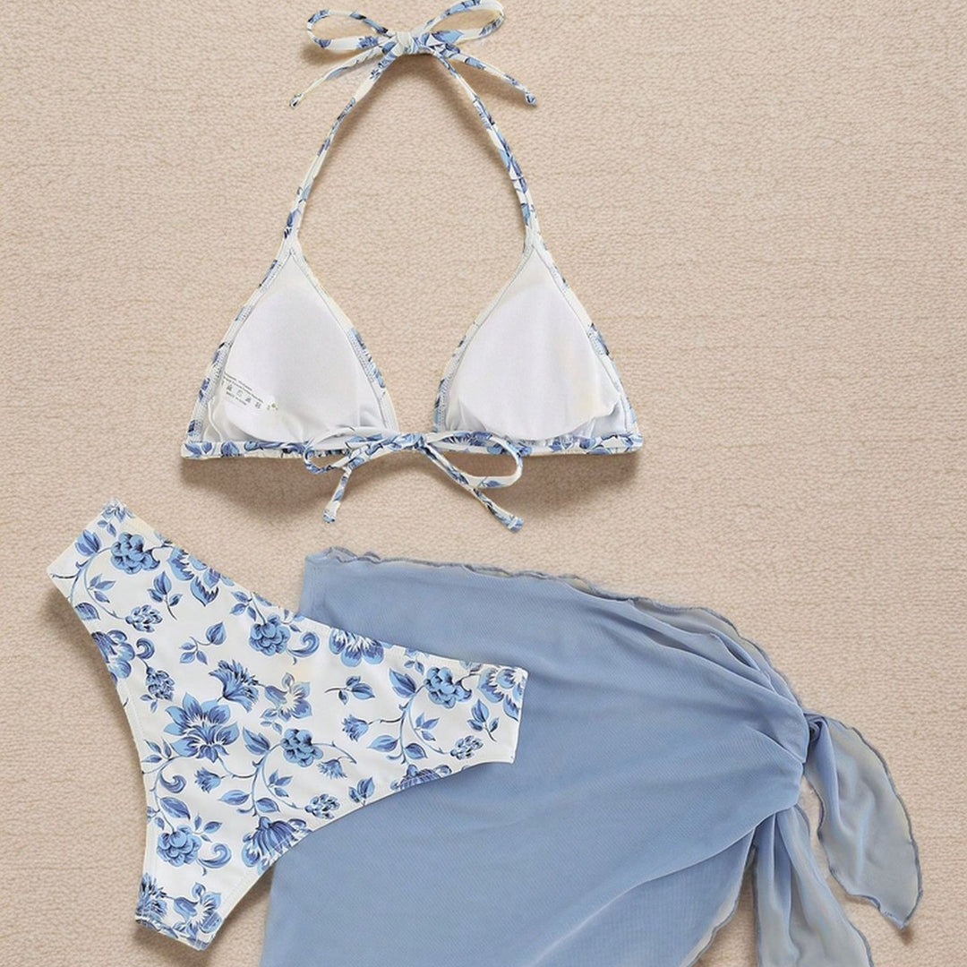Damen Triangel-Bikini mit elegantem Wickelrock EB