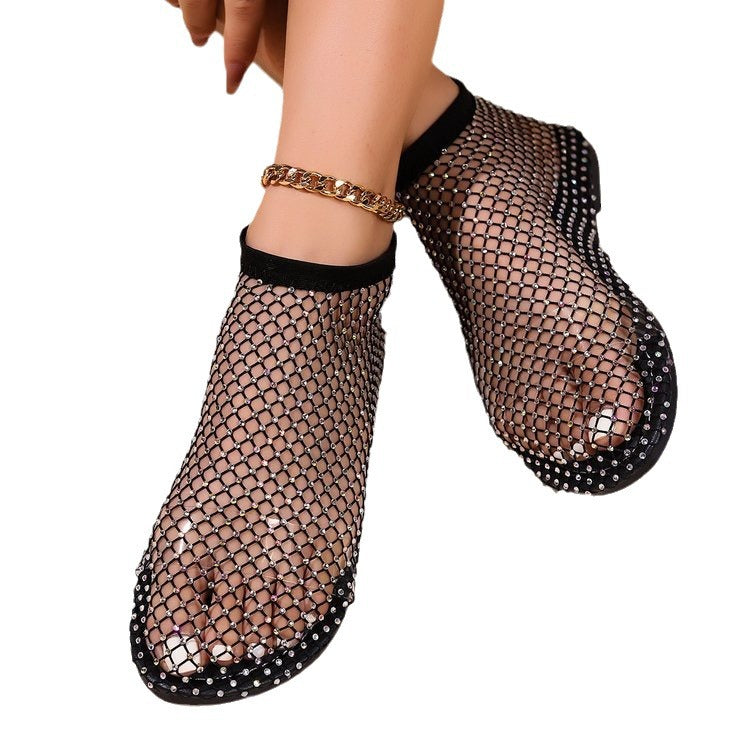 Damen Netz-Sandalen mit funkelnden Akzenten EB