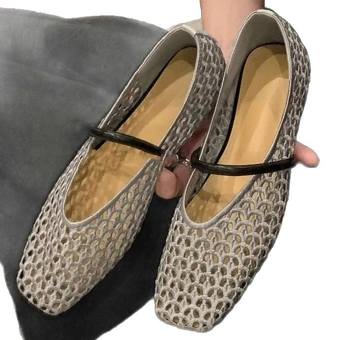 Damen Elegante und atmungsaktive Ballerinas mit modischem Netzdesign EB