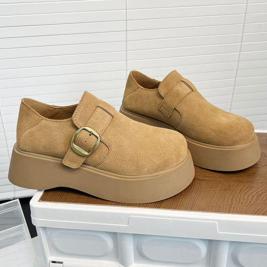 Damen modische Plateau-Schuhe mit Schnalle EB