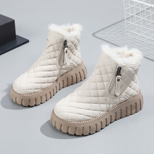 Damen Steppstiefel mit kuscheligem Lammfellfutter EB