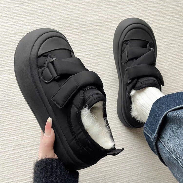 Damen Gemütliche Sneaker mit warmem Innenfutter und praktischem Klettverschluss EB