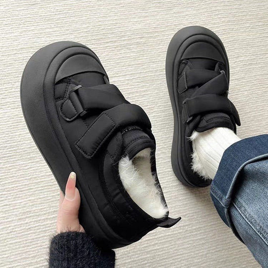 Damen Gemütliche Sneaker mit warmem Innenfutter und praktischem Klettverschluss EB
