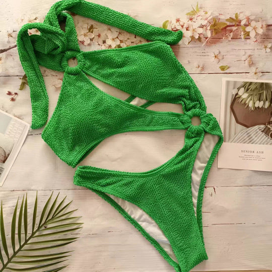 Damen Triangel-Bikini mit aufregendem Cut-Out und elastischem Stoff EB
