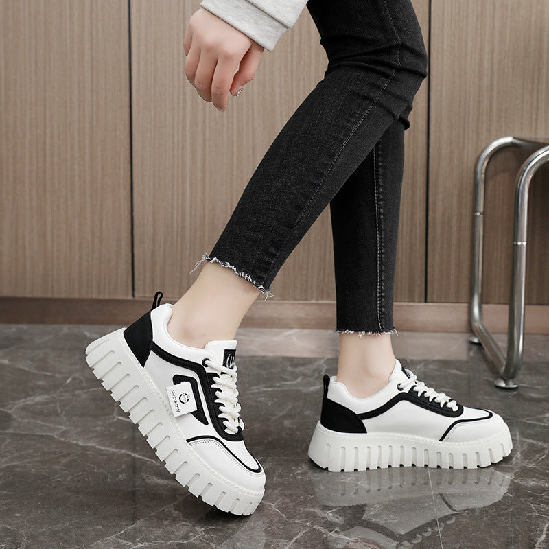 Damen modische Plateau Sneakers mit rutschfester Sohle und atmungsaktivem Obermaterial EB