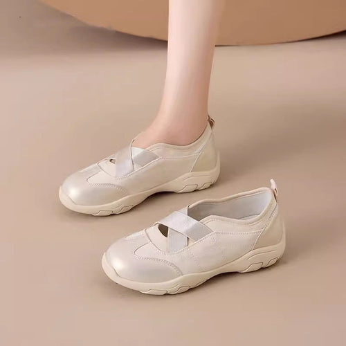 Damen Komfortable Slip-On Sneakers mit elastischem Riemen und weich gepolstertem Innenfutter EB