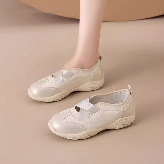 Damen Sportliche Slip-On Sneakers mit elastischen Riemen und praktischem Futter EB