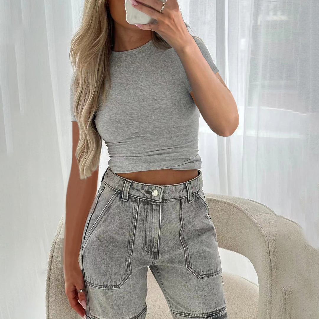 Damen Figurbetontes T-Shirt EB