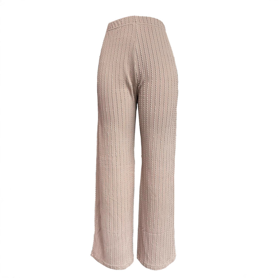 Damen Weitgeschnittene Strickhose mit raffiniertem Strukturmuster EB
