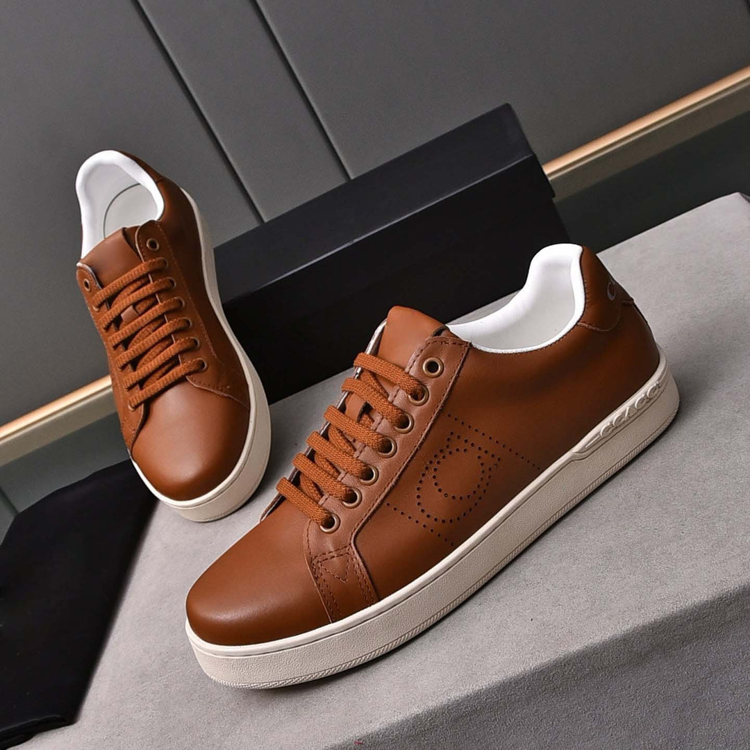 Damen Leder Sneakers mit atmungsaktivem Innenfutter und rutschfester Sohle EB