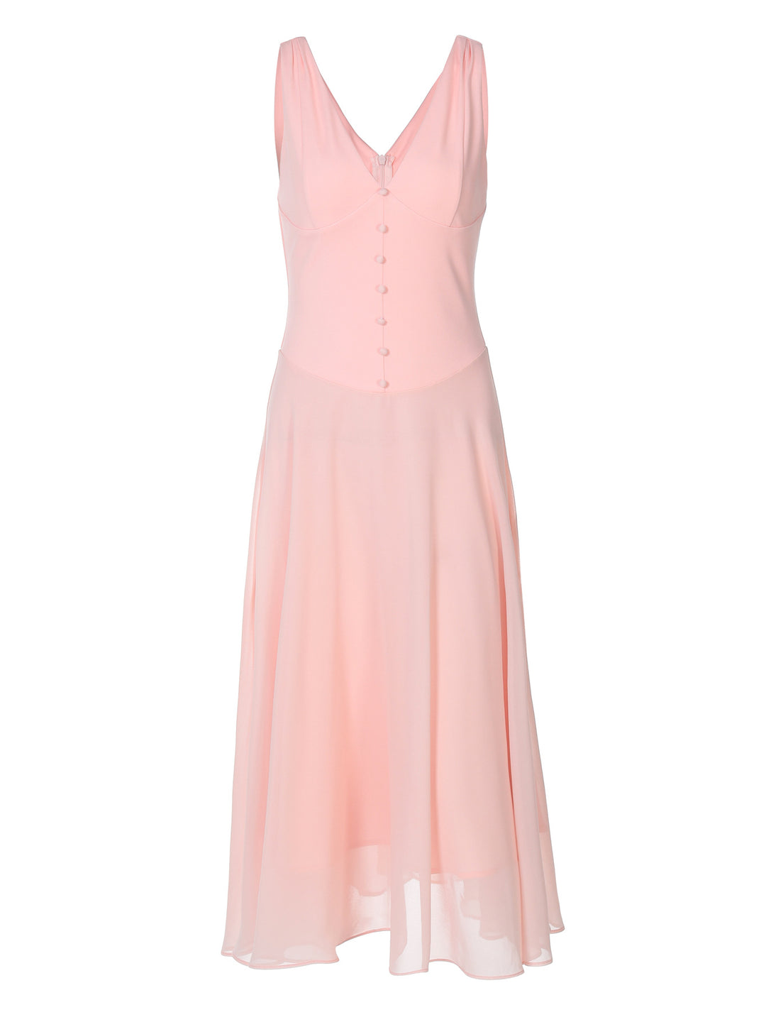 Damen Fließendes Midikleid mit dezentem Knopfdesign EB