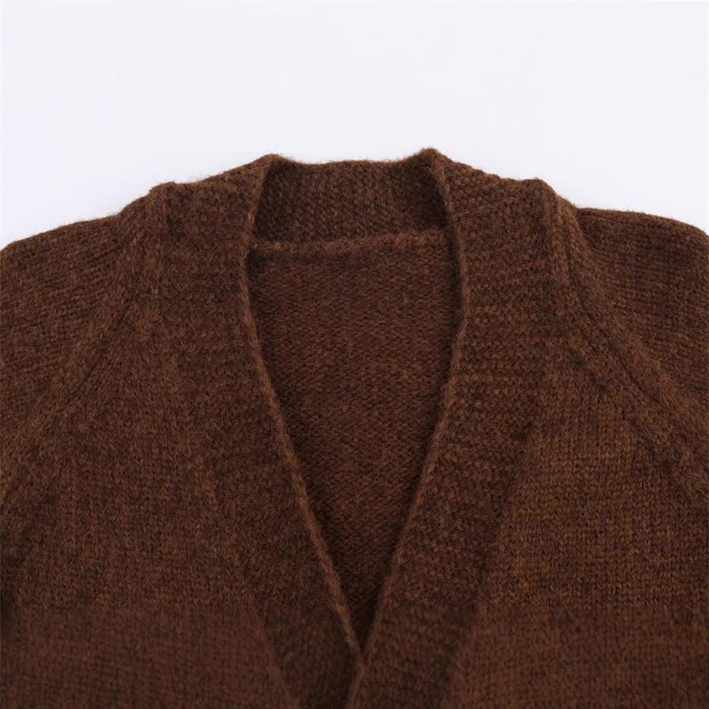 Damen Lange Strickjacke mit eleganter Knopfleiste und weichfließendem Material EB